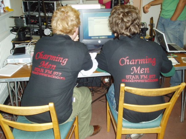 Ben Hayes David Wilkinson star fm show shirts charming men december 2005.jpg